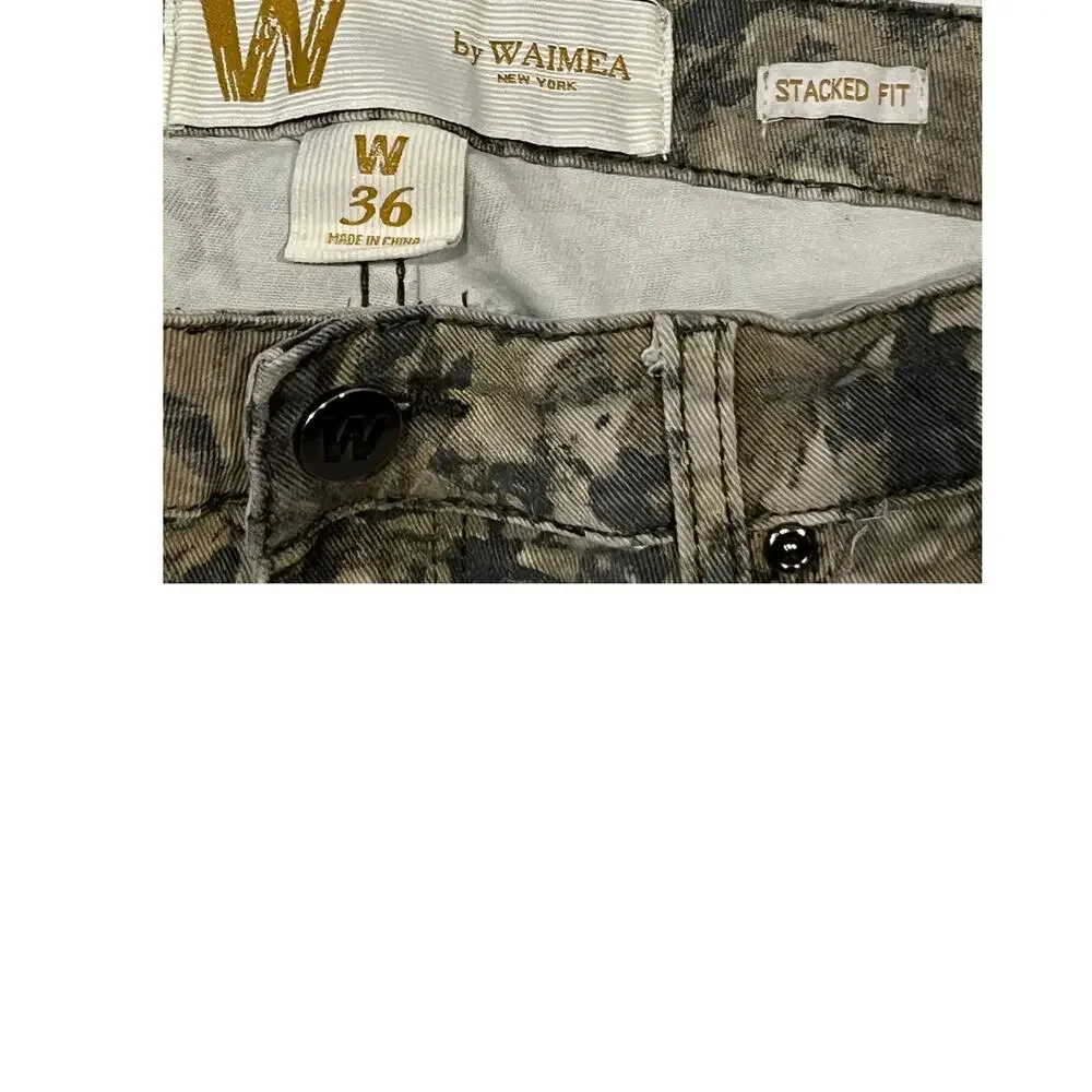 W Waimea Stacked Streetwear Mossy Oak Camo Jeans Mens 36x34 - Picture 3 of 4